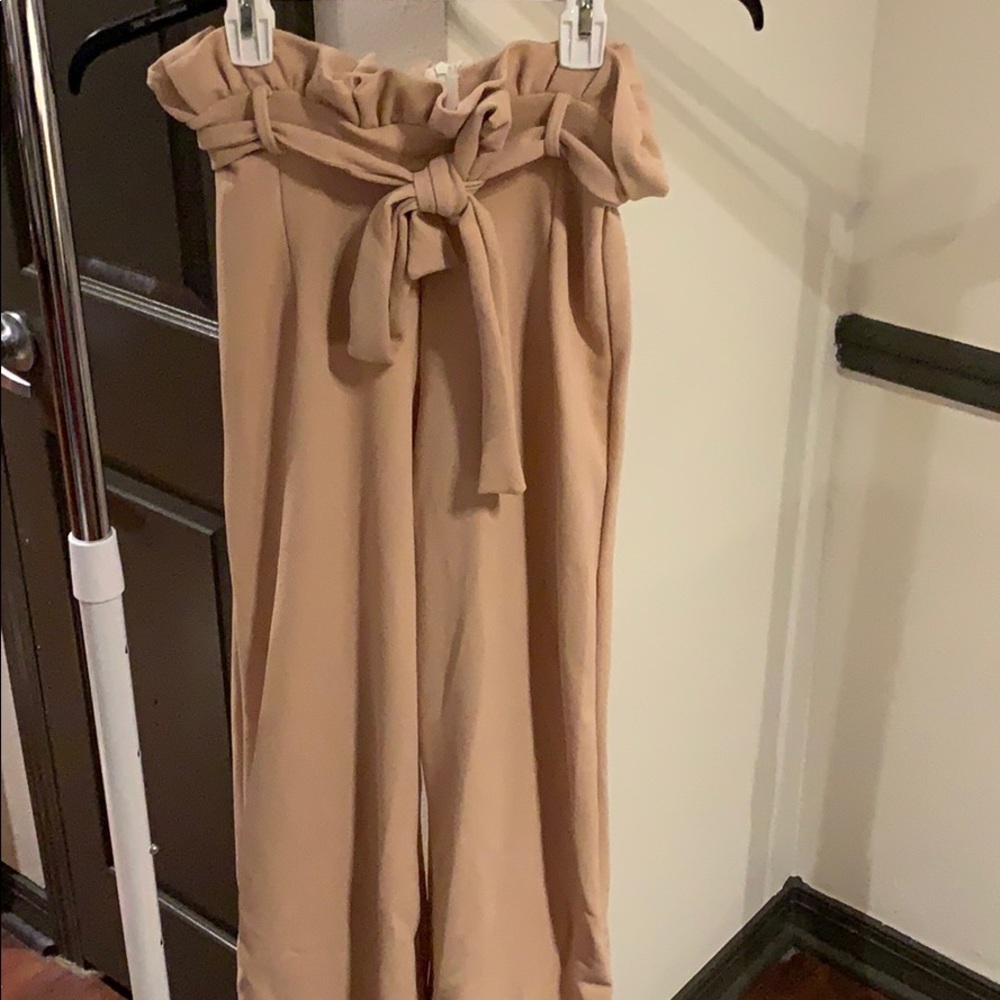 Paper bag styled pants